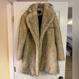 MinkPink Faux Fur Cruella Coat S